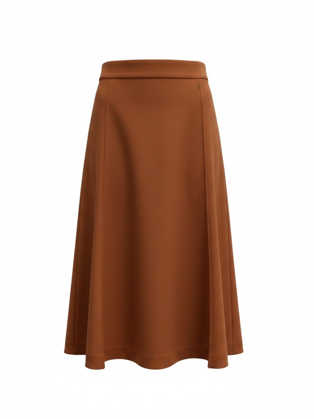 Chloé Rust-Brown Midi A-Line Skirt. Wool, silk. Size 4. Vintage 70s boho western